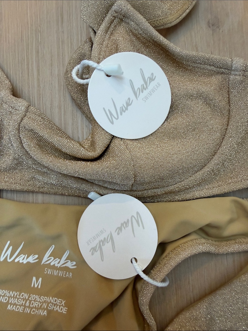 Shimmery Gold Underwire Bikini Set — Women Swim Bikinis - Picture 2 of 2